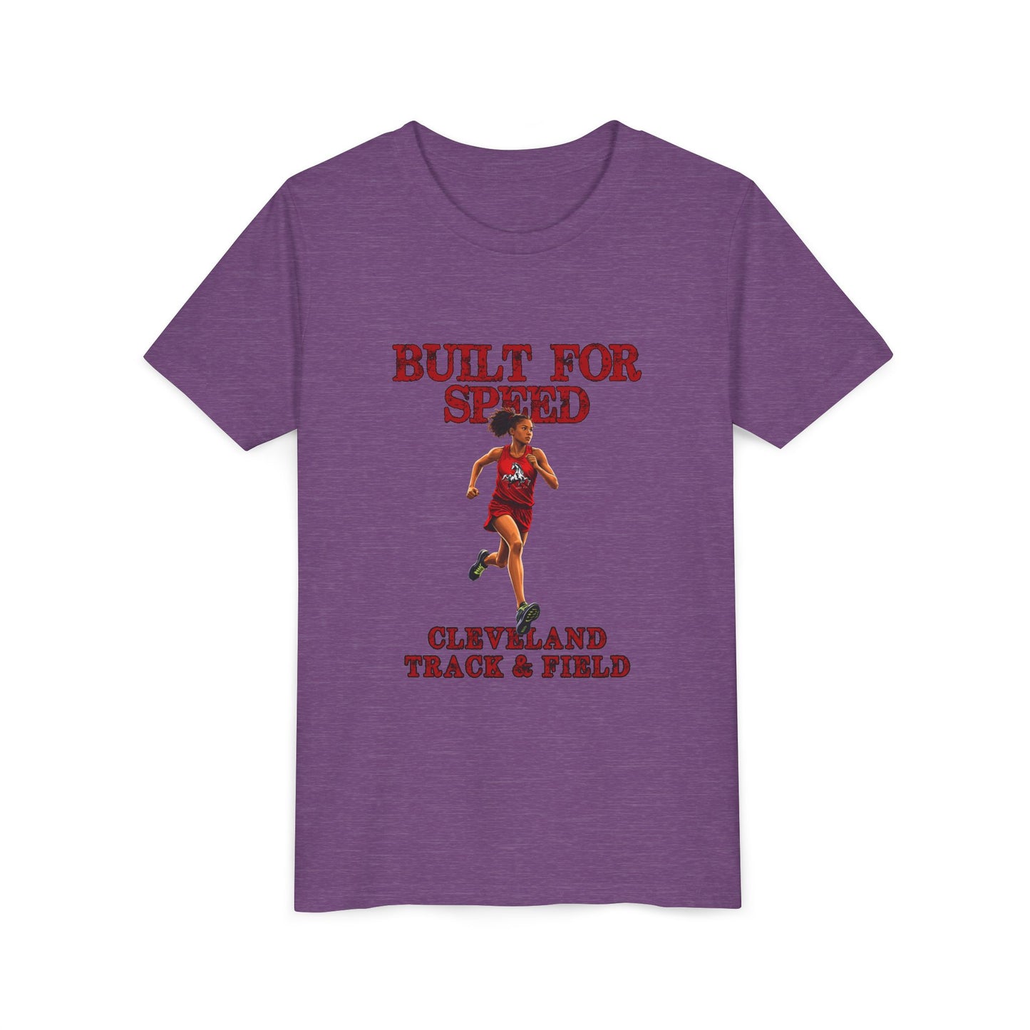 Youth Girls Tee 1 — "Built for Speed" Cleveland Track & Field Runner