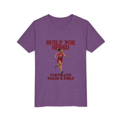 Youth Girls Tee 1 — "Built for Speed" Cleveland Track & Field Runner