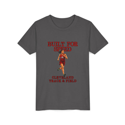 Youth Girls Tee 2 — "Built For Speed" Cleveland Track & Field Running Shirt