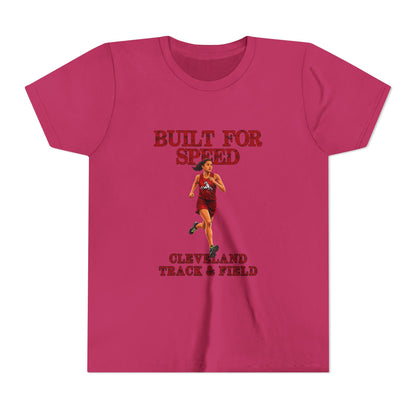 Youth Girls Tee 2 — "Built For Speed" Cleveland Track & Field Running Shirt