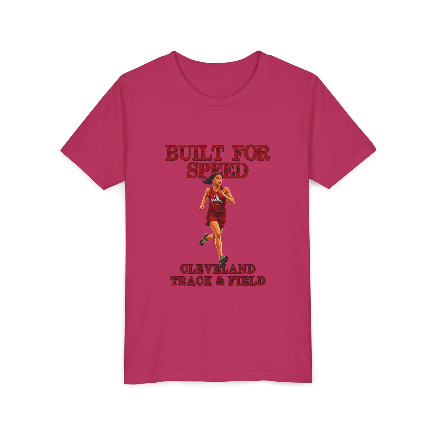 Youth Girls Tee 2 — "Built For Speed" Cleveland Track & Field Running Shirt