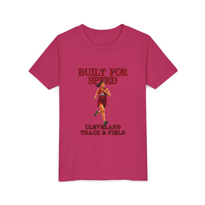 Youth Girls Tee 2 — "Built For Speed" Cleveland Track & Field Running Shirt