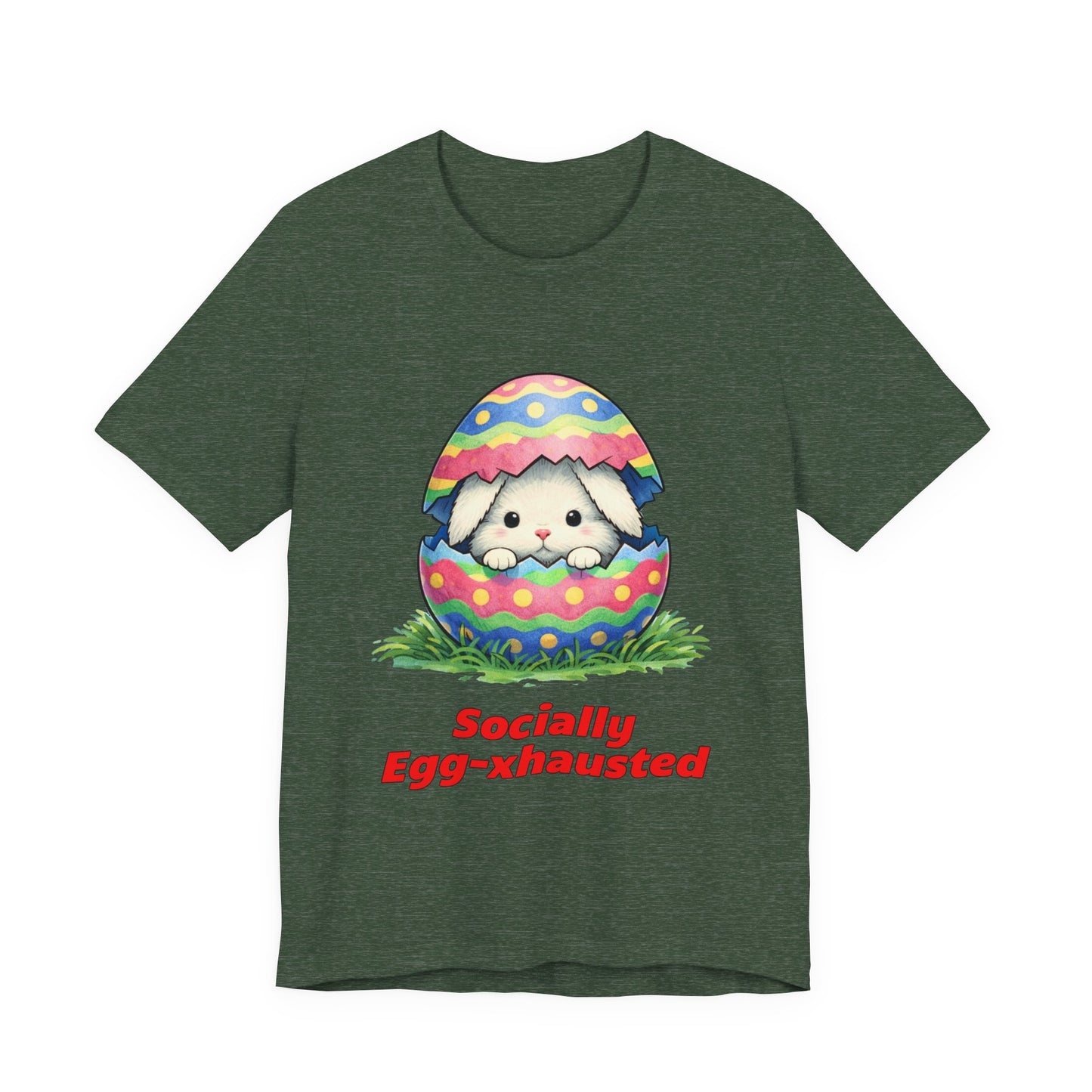 Socially Egg-xhausted - Easter Bunny T-Shirt