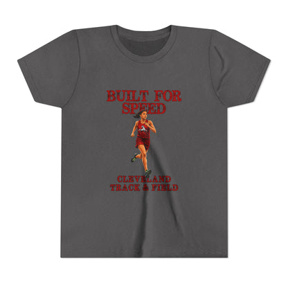 Youth Girls Tee 2 — "Built For Speed" Cleveland Track & Field Running Shirt