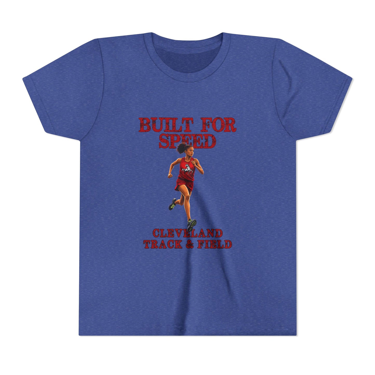 Youth Girls Tee 1 — "Built for Speed" Cleveland Track & Field Runner