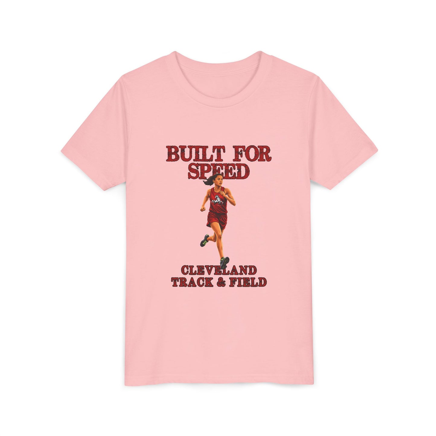 Youth Girls Tee 2 — "Built For Speed" Cleveland Track & Field Running Shirt