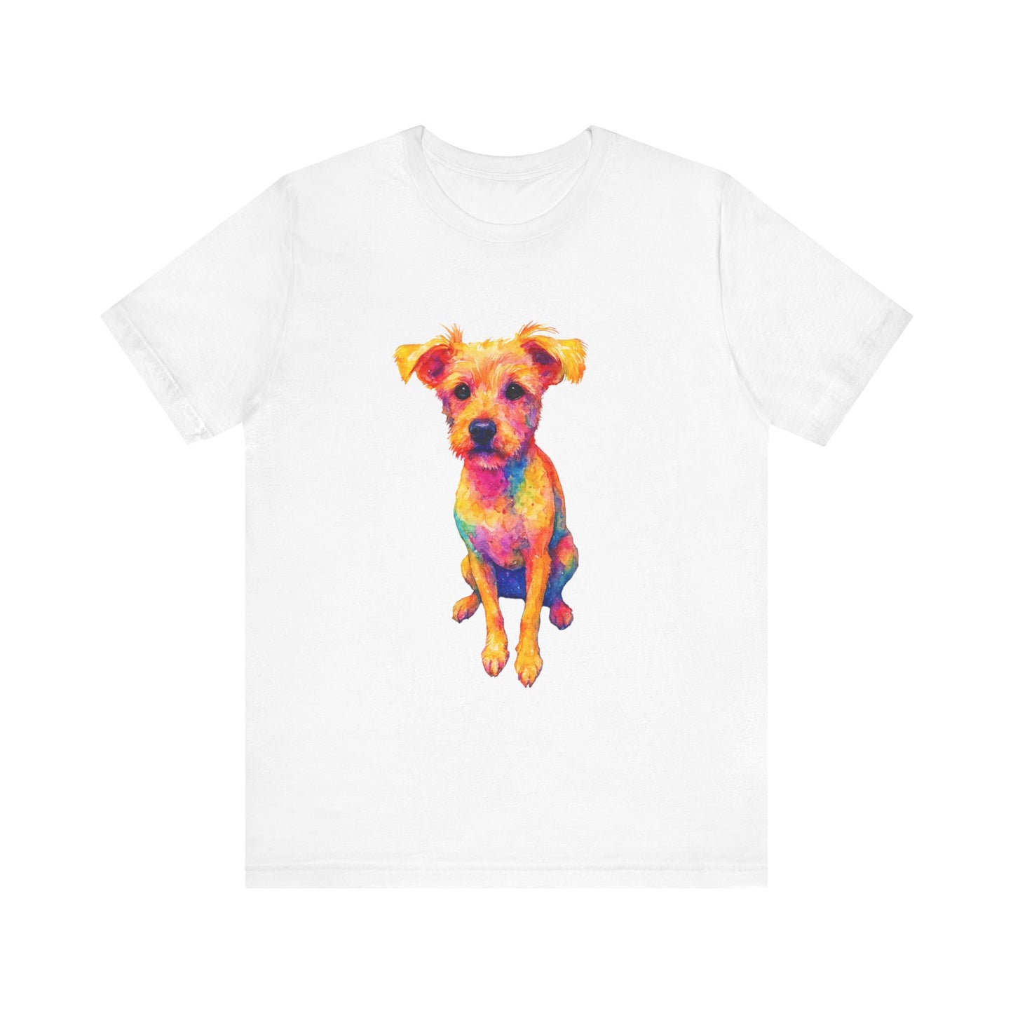 Terrier Dog Graphic T-Shirt – Unisex Cotton Animal Tee, Cute Dog Print Shirt, Trendy Casual Pet Lover Fashion